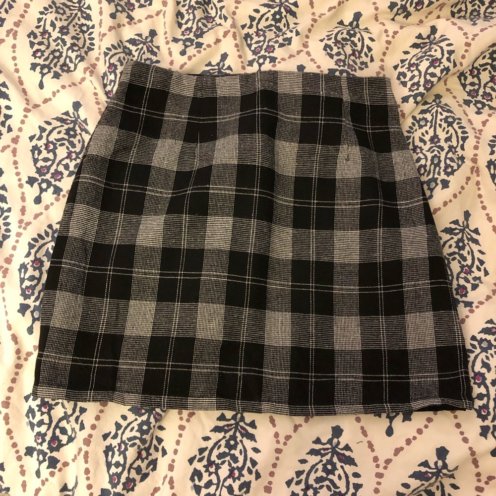 Gray Plaid Skirt